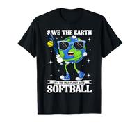 Save The Earth Planet with Softball Earth Day Boys Kids Men T-Shirt