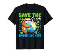 Save The Earth Sloths Live Here Happy Earth Day 2026 Kids T-Shirt