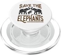 Save The Elephants Protect Wildlife Endangered Awareness PopSockets PopGrip for MagSafe