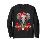 Save The Elephants t-Shirt Elephant mom red Bow Woman Long Sleeve T-Shirt