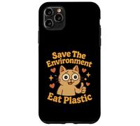 Save The Environment Eat Plastic Funny Cat Meme Case for iPhone 11 Pro Max