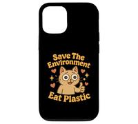 Save The Environment Eat Plastic Funny Cat Meme Case for iPhone 12/12 Pro