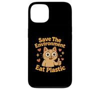 Save The Environment Eat Plastic Funny Cat Meme Case for iPhone 13
