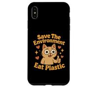 Save The Environment Eat Plastic Funny Cat Meme Case for iPhone XS Max
