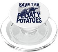 Save The Floaty Potatoes Funny Manatee Sea Cow Vintage Eco PopSockets PopGrip for MagSafe