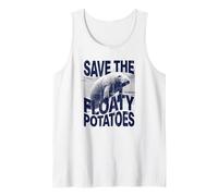 Save The Floaty Potatoes Funny Manatee Sea Cow Vintage Eco Tank Top