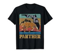 Save The Florida Panther Retro Wildlife Conservation Cougar T-Shirt, Men, Black, Medium