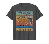 Save The Florida Panther Retro Wildlife Conservation Cougar T-Shirt, Men, Dark Heather Grey, 6X-Large