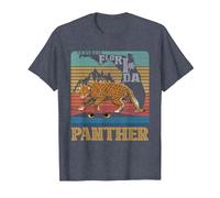 Save The Florida Panther Retro Wildlife Conservation Cougar T-Shirt, Men, Heather Blue, 3X-Large