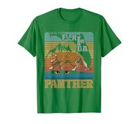 Save The Florida Panther Retro Wildlife Conservation Cougar T-Shirt, Men, Kelly Green, Medium