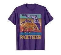 Save The Florida Panther Retro Wildlife Conservation Cougar T-Shirt, Men, Purple, X-Large