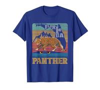Save The Florida Panther Retro Wildlife Conservation Cougar T-Shirt, Men, Royal Blue, Large