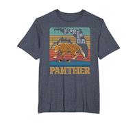 Save The Florida Panther Retro Wildlife Conservation Cougar T-Shirt, Men's Big and Tall, Heather Blue, 4X Tall