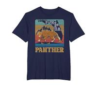 Save The Florida Panther Retro Wildlife Conservation Cougar T-Shirt, Men's Big and Tall, Navy Blue, 4X Tall