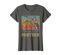 Save The Florida Panther Retro Wildlife Conservation Cougar T-Shirt, Women, Asphalt Grey, X-Small