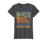 Save The Florida Panther Retro Wildlife Conservation Cougar T-Shirt, Women, Dark Heather Grey, Medium