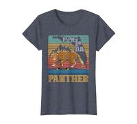 Save The Florida Panther Retro Wildlife Conservation Cougar T-Shirt, Women, Heather Blue, Small