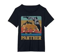 Save The Florida Panther Retro Wildlife Conservation Cougar T-Shirt, Women's Plus, Black, 6X