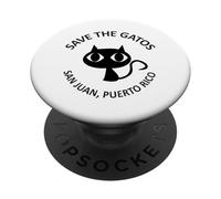 Save the Gatos Design Puerto Rico Cat Kitty PopSockets Adhesive PopGrip