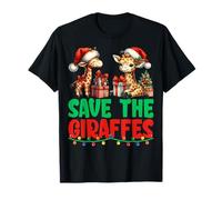 Save The Giraffes - Cute Giraffe Lover Xmas Tree Christmas T-Shirt