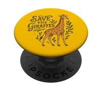 Save the Giraffes Wildlife Conservation Safari Nature PopSockets Adhesive PopGrip