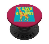 Save the Giraffes Wildlife Conservation Safari Nature PopSockets Adhesive PopGrip