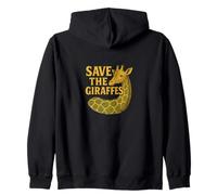 Save the Giraffes Wildlife Conservation Safari Nature Zip Hoodie