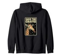 Save the Giraffes Wildlife Conservation Safari Nature Zip Hoodie
