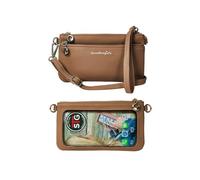 Save the Girls Cell Phone Purse (Nutmeg Brown) - Touch Screen Women’s Crossbody Bag - Clutch Purses for Women & Crossbody Phone Strap (Bella), Nutmeg Brown