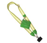 Save the Girls Fun Dots Clip and Go Phone Strap (Dark Green/Light Green - Dark Green Pouch) - Crossbody Phone Strap Chain with Zipper Wallet Pouch - Phone Lanyard Zippered