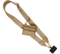 Save the Girls Original Clip and Go Phone Strap Pattern (Classic - Camel) - Crossbody Phone Strap Chain with Zipper Wallet Pouch - Phone Lanyard Zippered