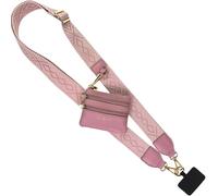 Save the Girls Original Clip and Go Phone Strap Pattern (Classic - Rose) - Crossbody Phone Strap Chain with Zipper Wallet Pouch - Phone Lanyard Zippered
