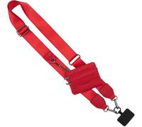 Save the Girls Red Clip and Go Phone Strap Crossbody with Zipper Wallet Pouch - Solid - Compatible with Most Smartphones