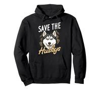 SAVE THE Huskys Cute & Funny Husky Dog Pullover Hoodie