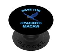 Save The Hyacinth Macaw Cute Exotic Bird PopSockets Adhesive PopGrip