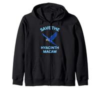 Save The Hyacinth Macaw Cute Exotic Bird Zip Hoodie