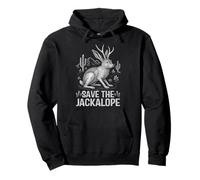 Save the Jackalope Cryptid Bunny Antlers Pullover Hoodie