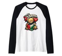 Save the Kids of Gaza | Hope Bear with Flag Design Raglan Baseball Tee