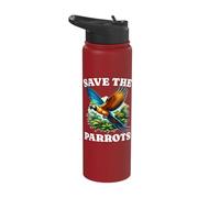 Save The Macaw Parrot Stainless Steel Insulated Water Bottle