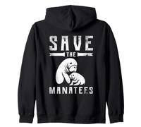 Save The Manatees Lover Sea Cow Ocean Animal Zip Hoodie