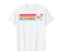 Save The Manuals 6 Speed Manual Transmission Three Pedals Value Graphic T-Shirt, Men, White, S