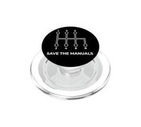 Save the Manuals 6 Speed Stick Shift Gear Pattern Graphic PopSockets PopGrip for MagSafe