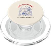 Save The Oceans Respect Nature (Sea Animals Graphic) PopSockets PopGrip for MagSafe