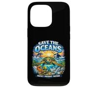 Save The Oceans - Turtle Dolphin Whale Ocean Conservation Case for iPhone 13 Pro