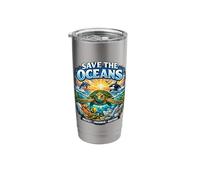 Save The Oceans - Turtle Dolphin Whale Ocean Conservation Stainless Steel Insulated Tumbler