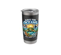 Save The Oceans - Turtle Dolphin Whale Ocean Conservation Stainless Steel Insulated Tumbler