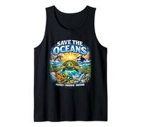 Save The Oceans - Turtle Dolphin Whale Ocean Conservation Tank Top