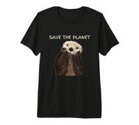 Save The Planet Cute Adorable Sea Otter Premium T-Shirt