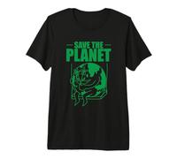 Save the Planet, Earth Rocking with Flowers Premium T-Shirt