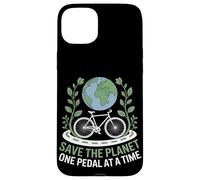 Save the Planet One Pedal at a Time Bike Commuting Case for iPhone 15 Plus
